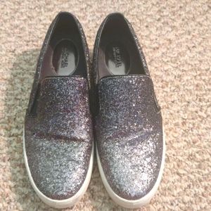 Michael Kors 8.5 glitter ombre slip on sneakers
